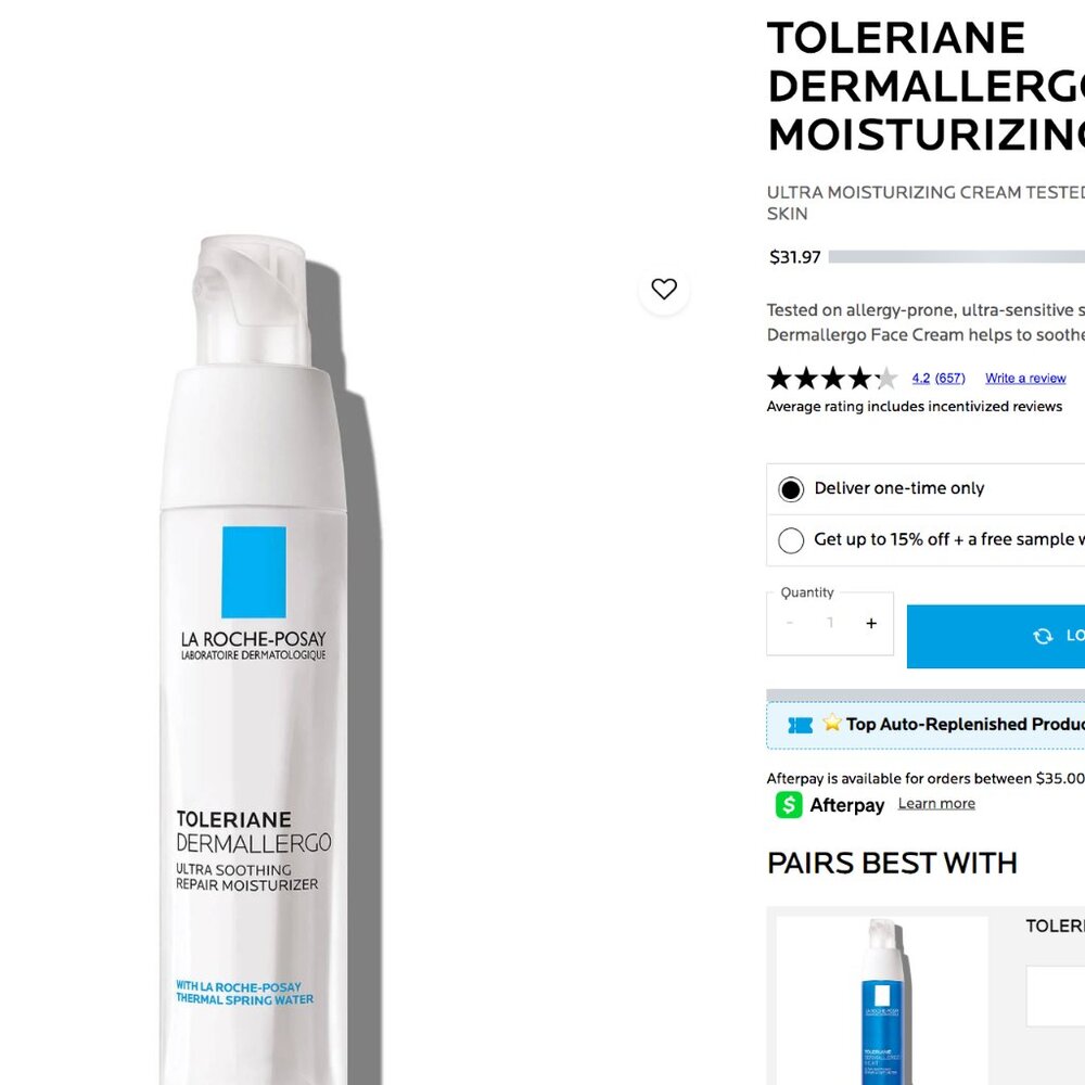 La Roche-Posay Toleriane Demallergo Cream- Daily Repair Cream Moisturizer